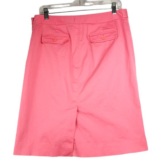 J. CREW Chino Skirt Women's 10  Coral Pencil Stretch Nautical Preppy - Picture 2 of 6